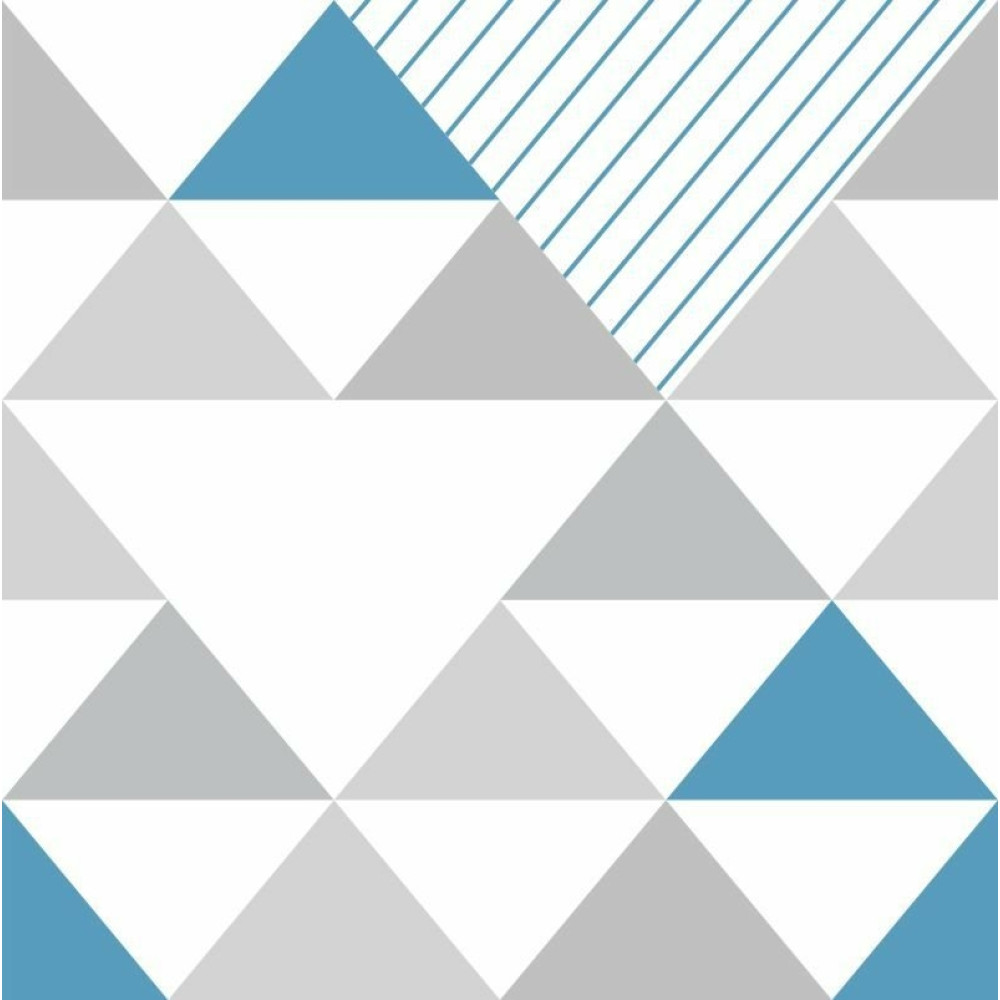 Papel de Parede Geométrico Triângulos Cinza e Azul