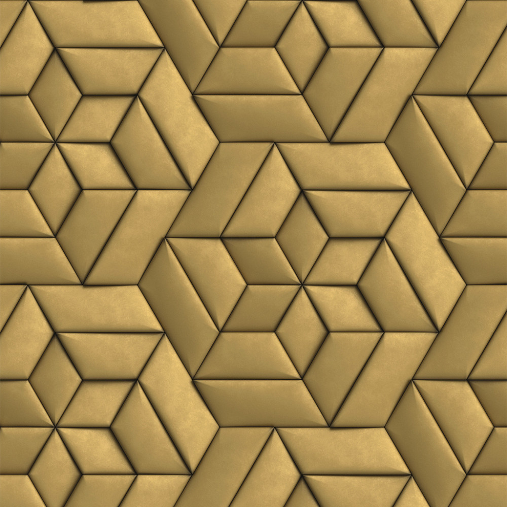 Papel de Parede Geométrico Luxo Moderno Gold