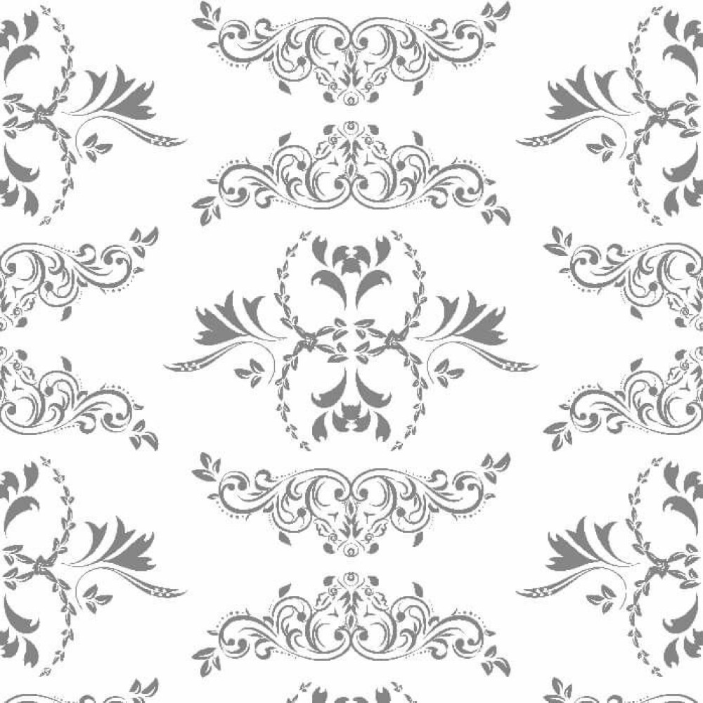Papel de Parede Arabesco Cinza e Branco