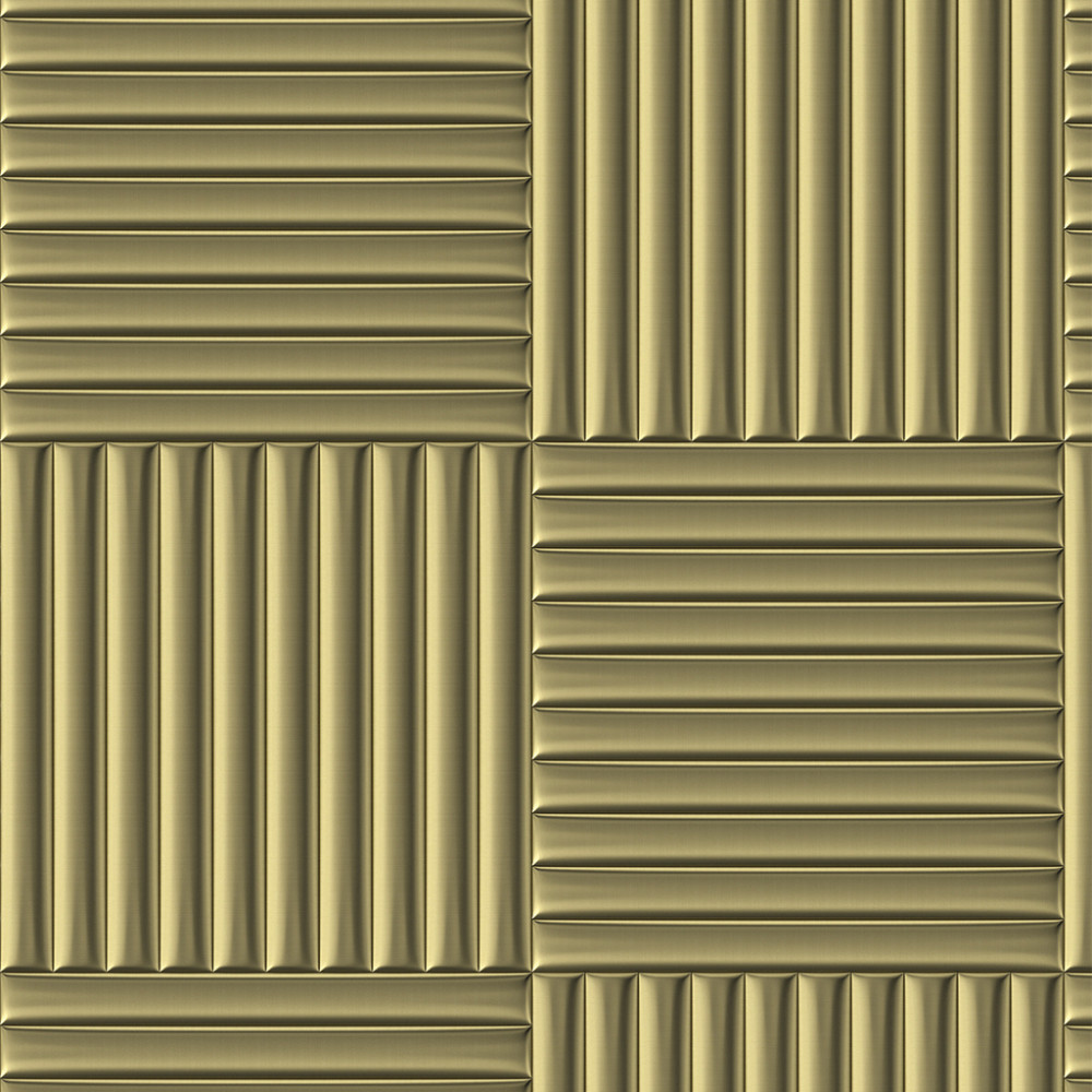 Papel de Parede Geométrico Efeito 3D em Bronze