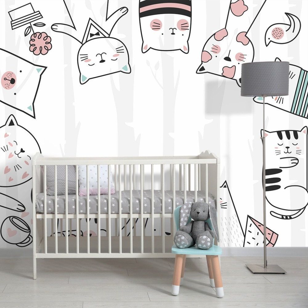 Papel De Parede Personalizado Gatinhos Fofos