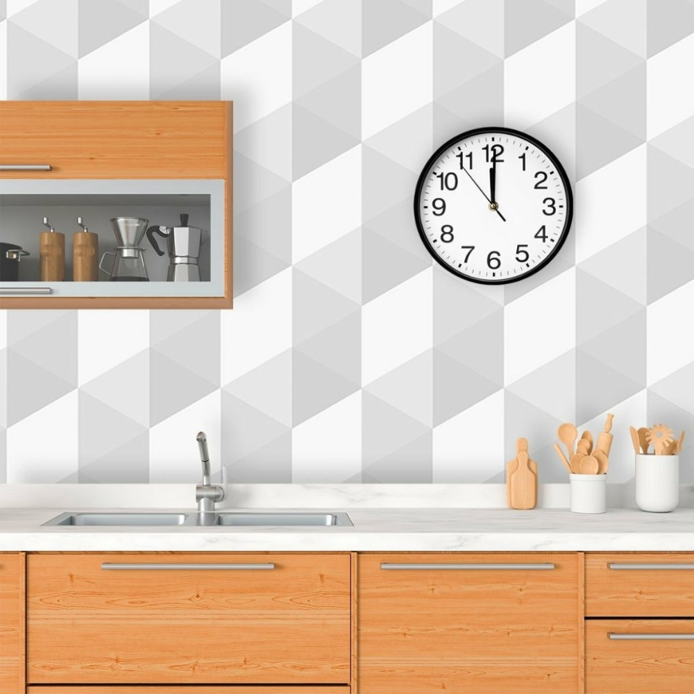 Papel De Parede Personalizado Formas Cinza