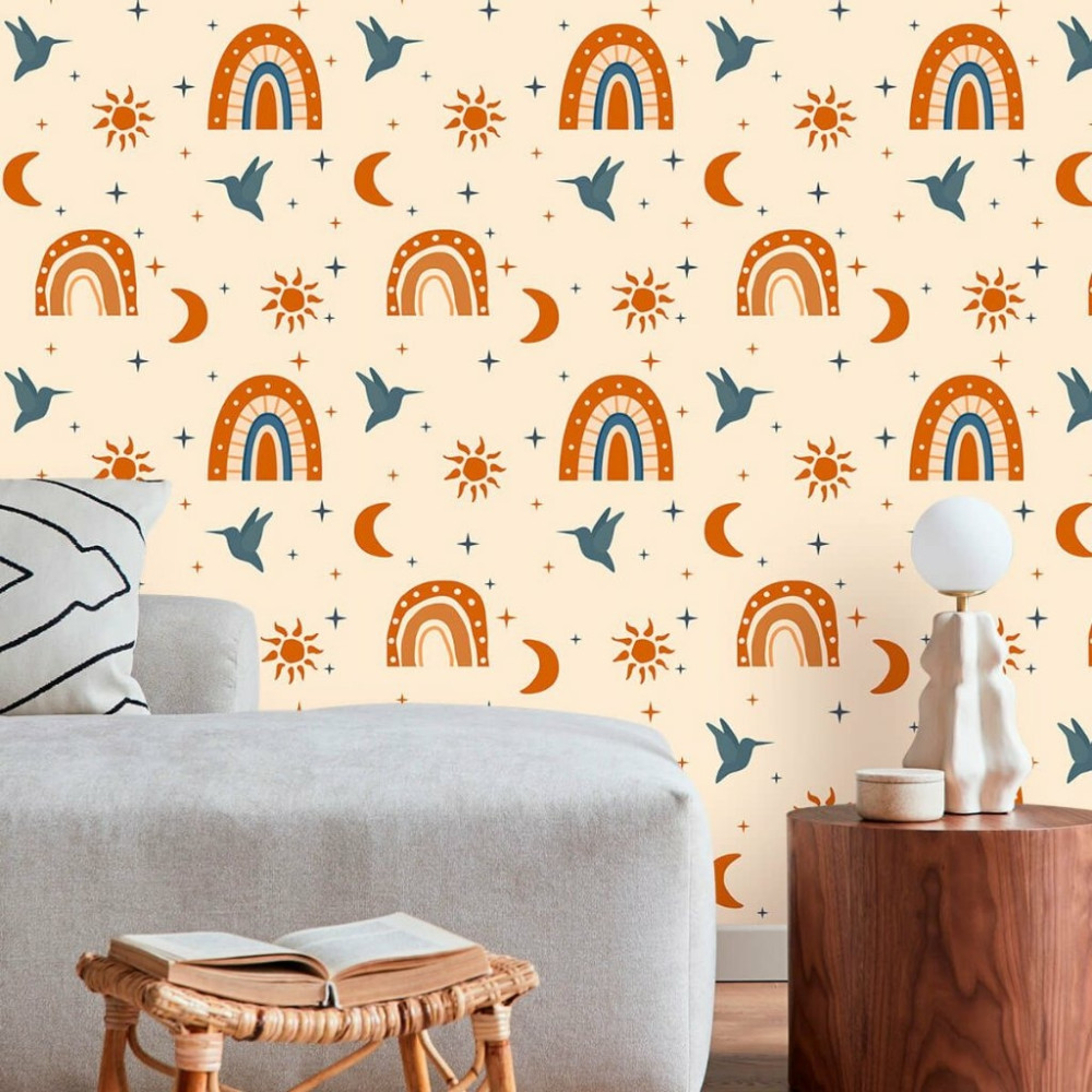Papel de Parede Teen Beija-Flor Boho
