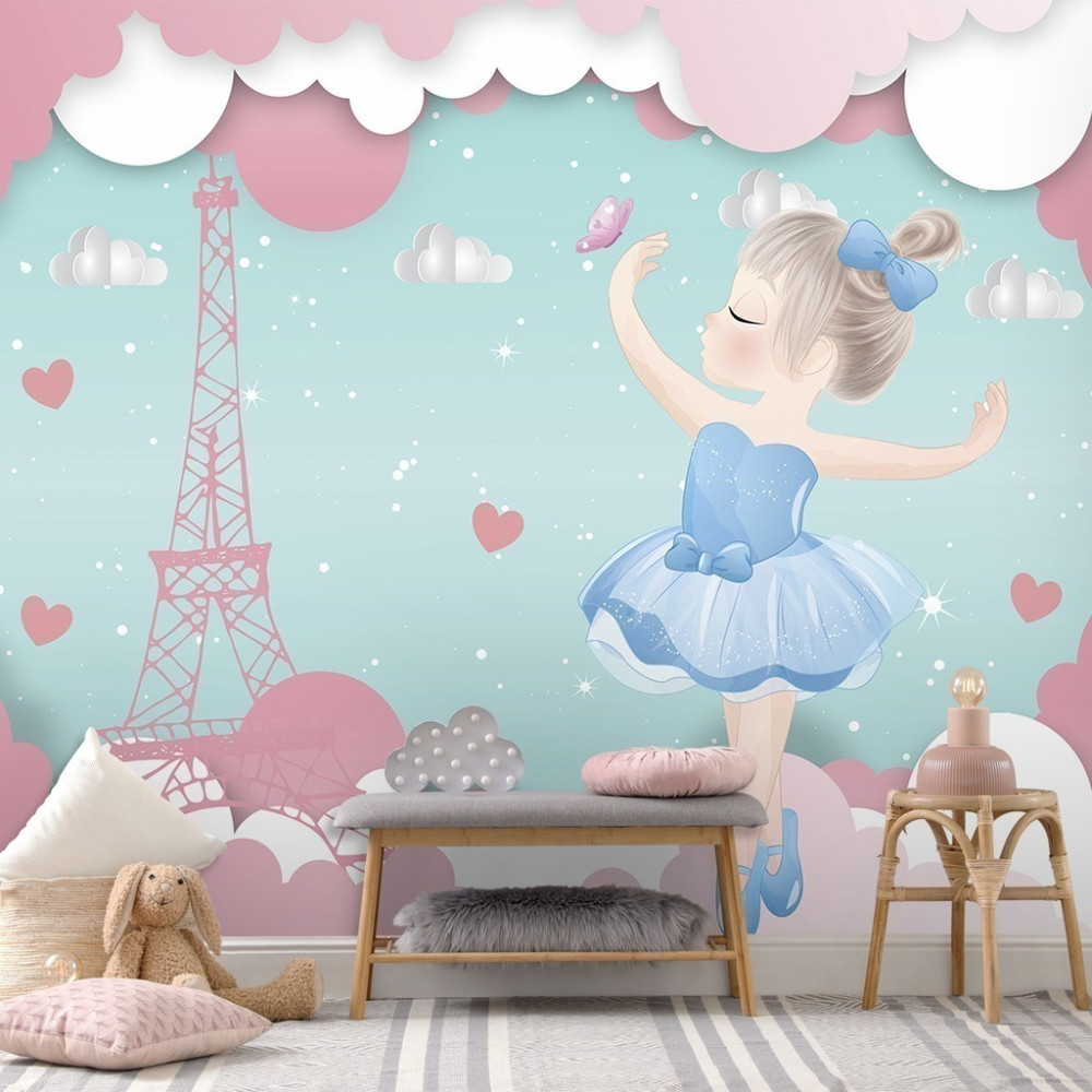 Papel De Parede Personalizado Bailarina Linda Com Vestido Azul Papel De Parede Personalizado Bailarina Linda Com Vestido Azul