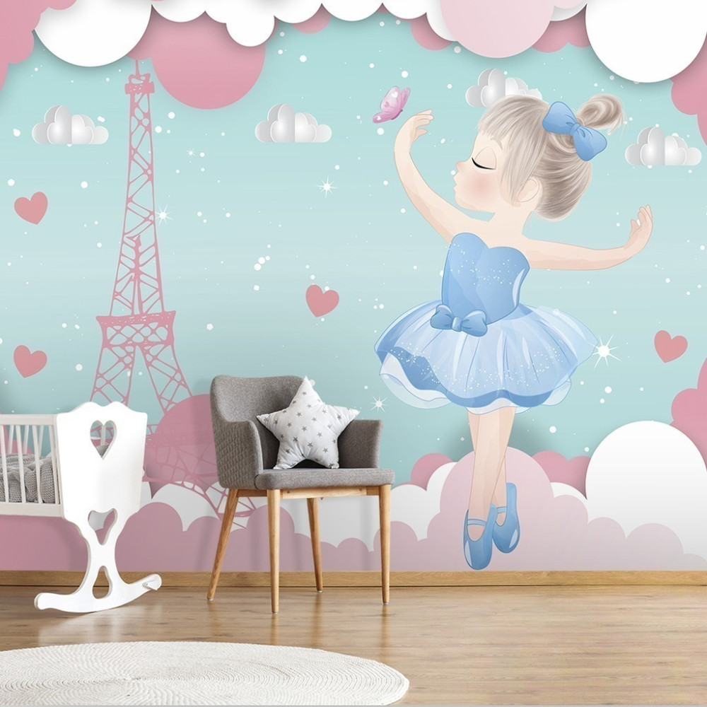 Papel De Parede Personalizado Bailarina Linda Com Vestido Azul Papel De Parede Personalizado Bailarina Linda Com Vestido Azul