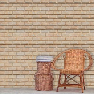 Papel de Parede Tijolinho Estruturado em tons de Bege