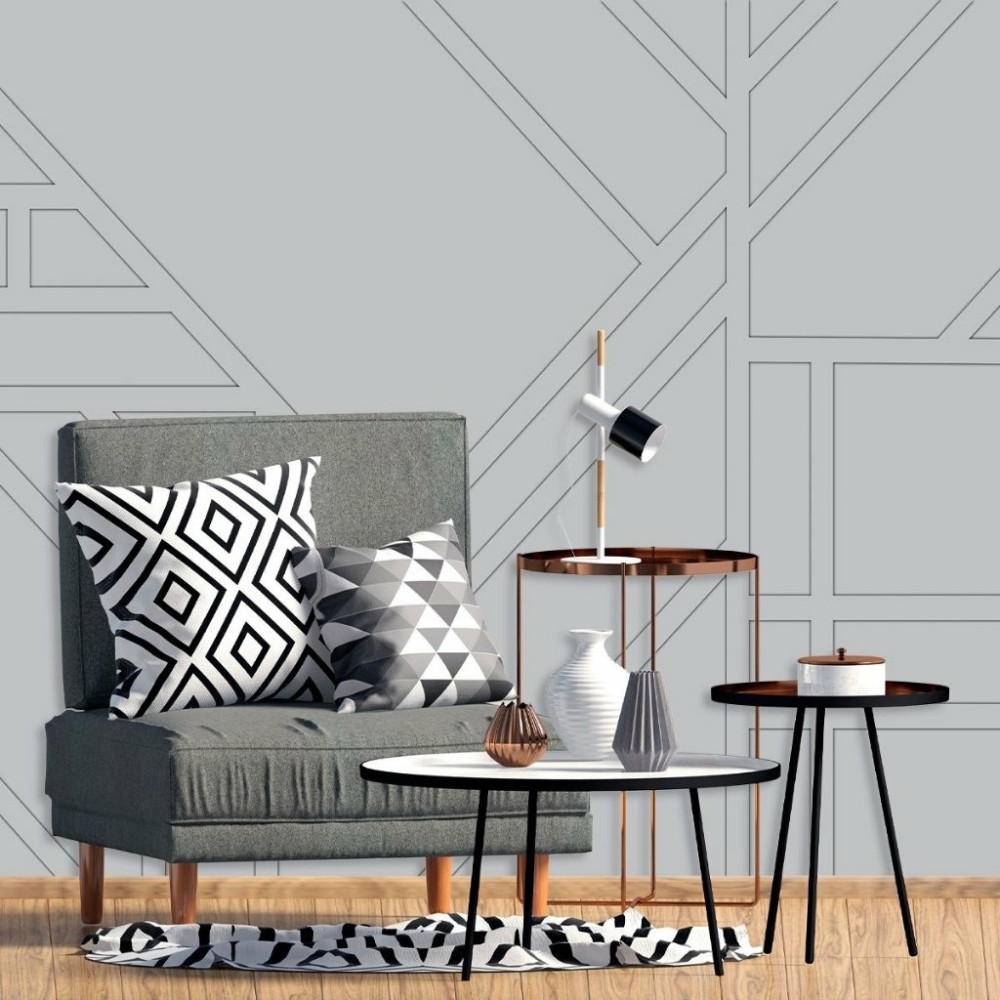 Papel de Parede Personalizado Painel de Madeira Cinza