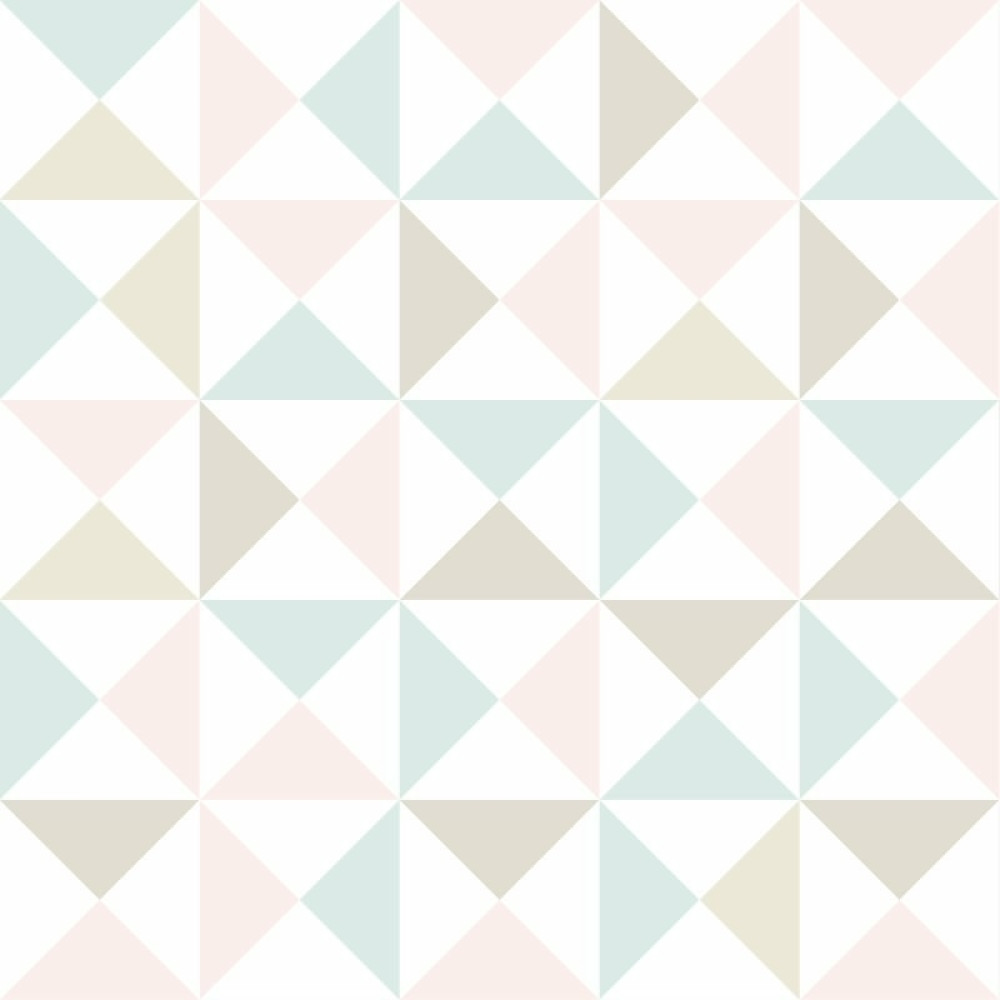 Papel de Parede Geométrico Triângulos Tons Pastéis