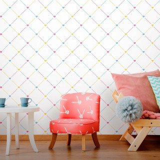 Papel de Parede Infantil Corações Coloridos