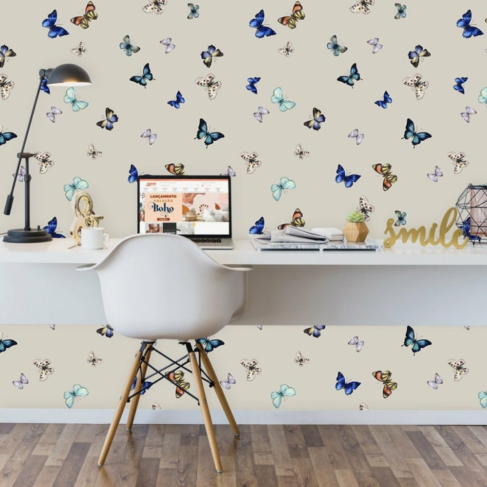 Papel De Parede Personalizado Borboletas Coloridas
