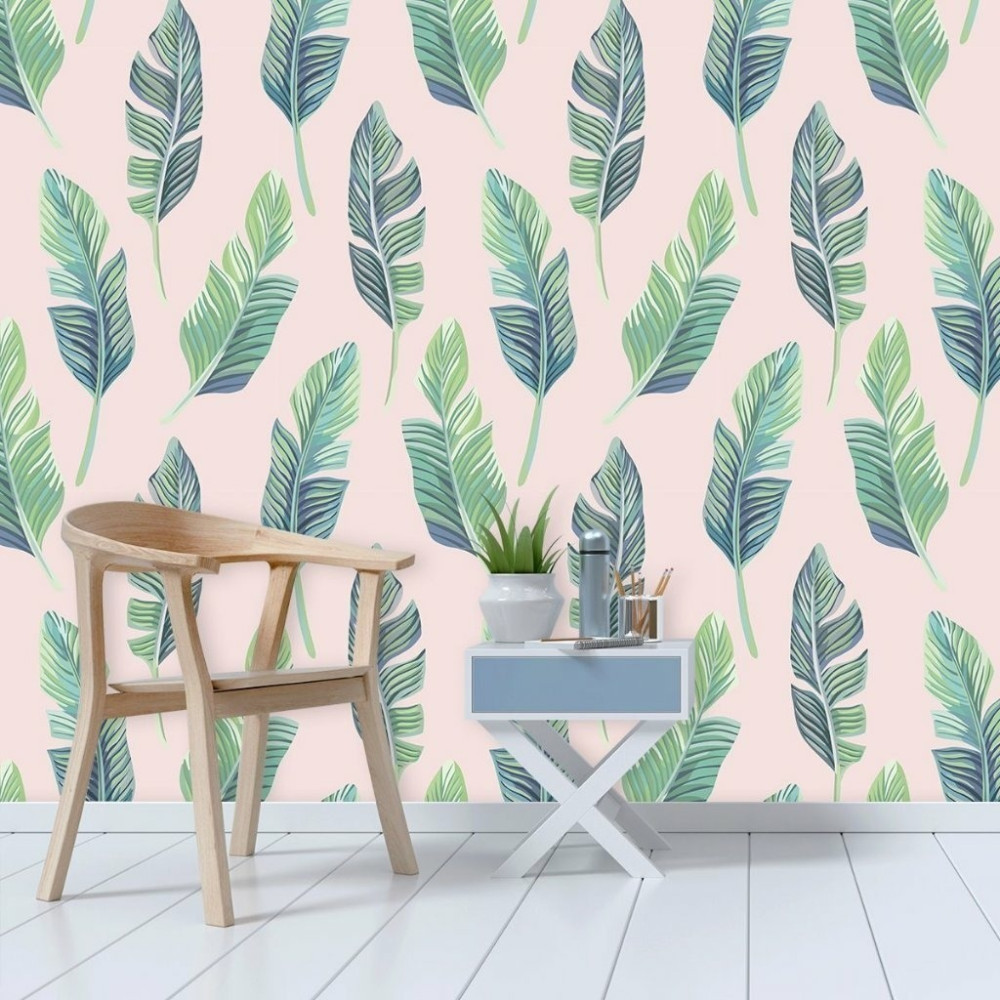 Papel De Parede Personalizado Folha De Bananeira