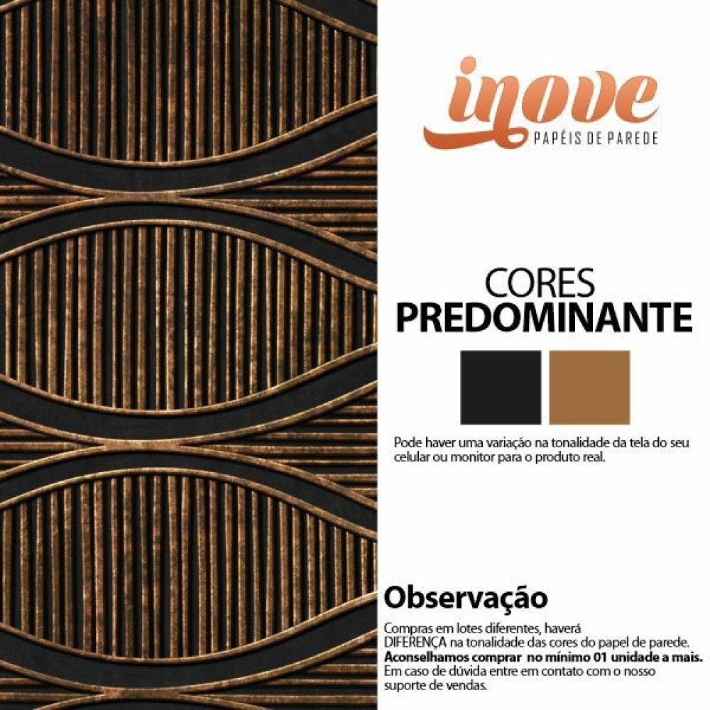 Papel de Parede Elegance Ondas Envelhecidas Marrom