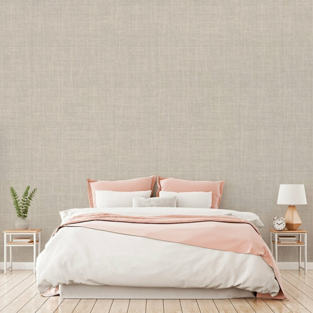 Papel de Parede Tecido Linho Bege Areia Papel de Parede Tecido Linho Bege Areia