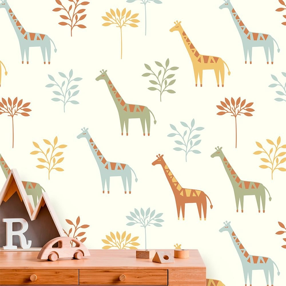 Papel de Parede Baby Girafa