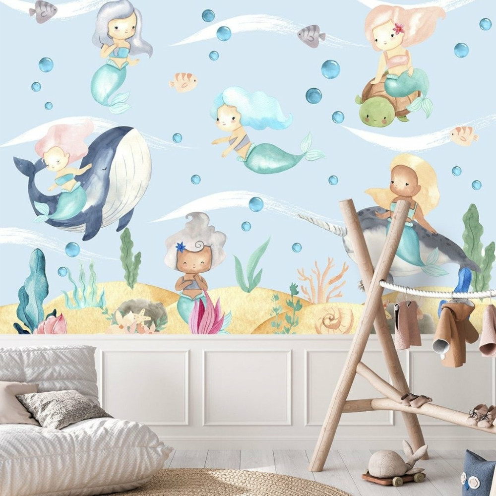 Papel de Parede Personalizado Mundo Das Sereias