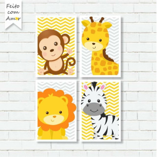 Kit de Placas Decorativas Safári