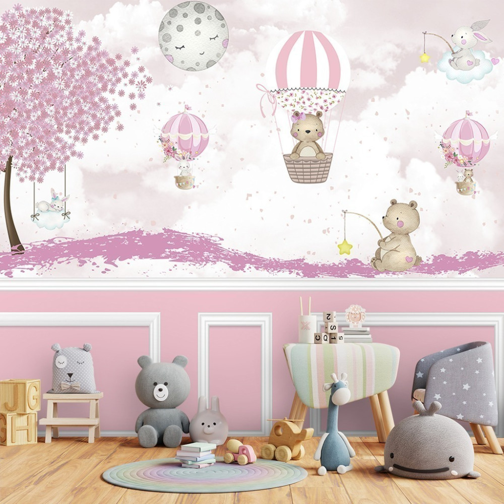 Papel De Parede Personalizado Bichinhos No Balão