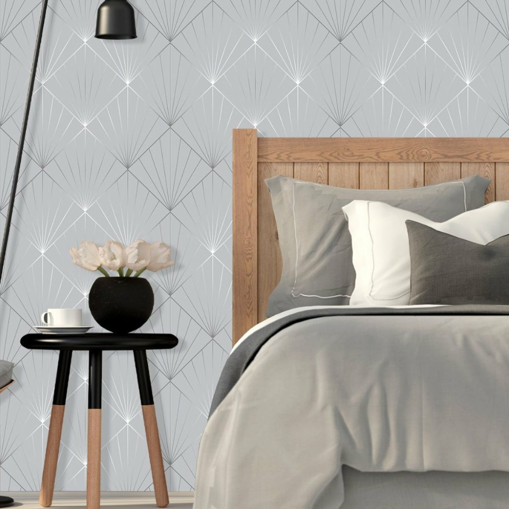 Papel de parede Geométrico Triângulos Cinza Papel de parede Geométrico Triângulos Cinza