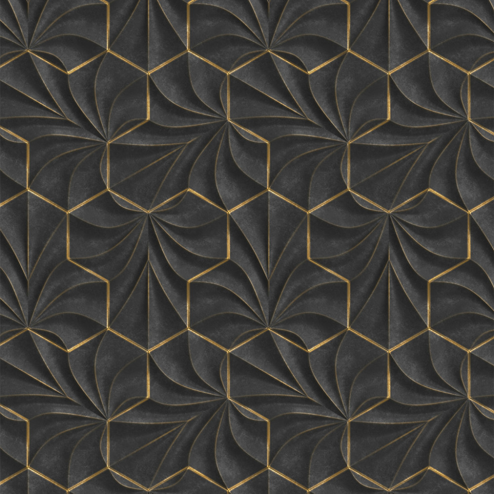 Papel de Parede Geométrico Noite de Ouro