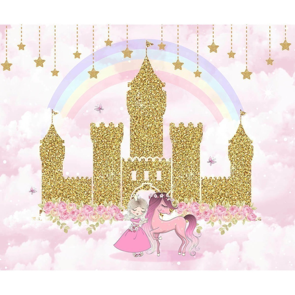 Papel De Parede Personalizado Castelo de Glitter