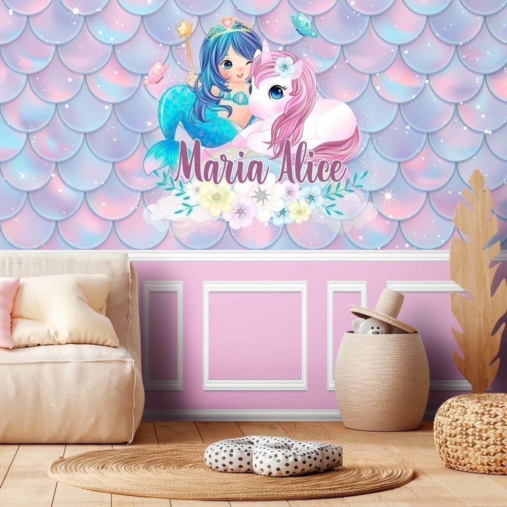 Papel De Parede Personalizado Escamas de Sereia Papel De Parede Personalizado Escamas de Sereia