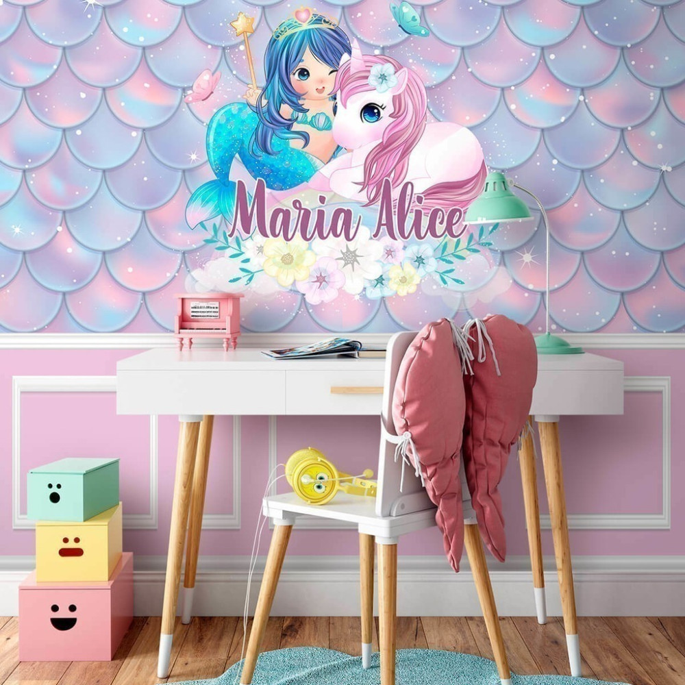 Papel De Parede Personalizado Escamas de Sereia Papel De Parede Personalizado Escamas de Sereia