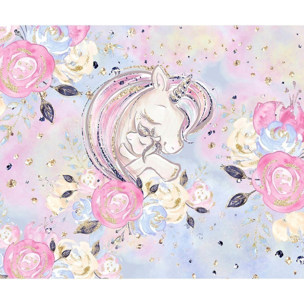 Papel De Parede Personalizado Unicórnios Carinhosos