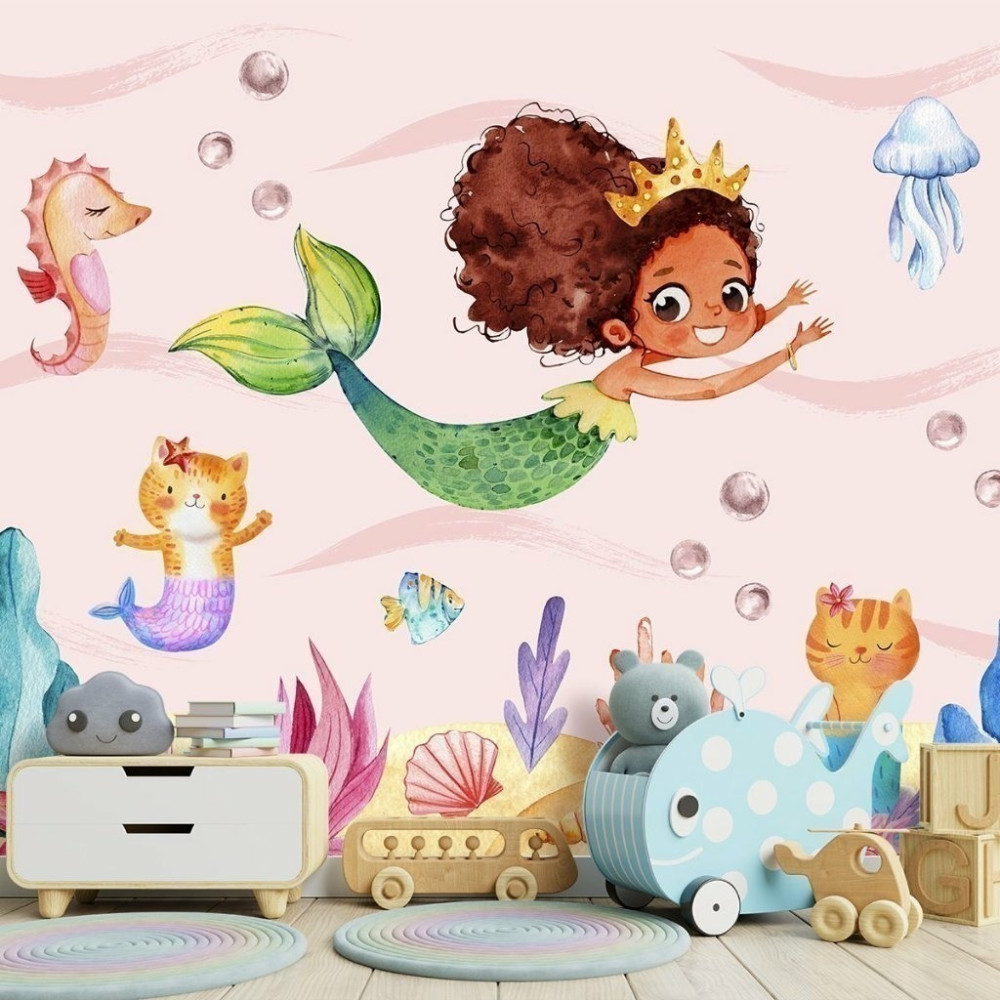 Papel de Parede Personalizado Sereia Black Girl