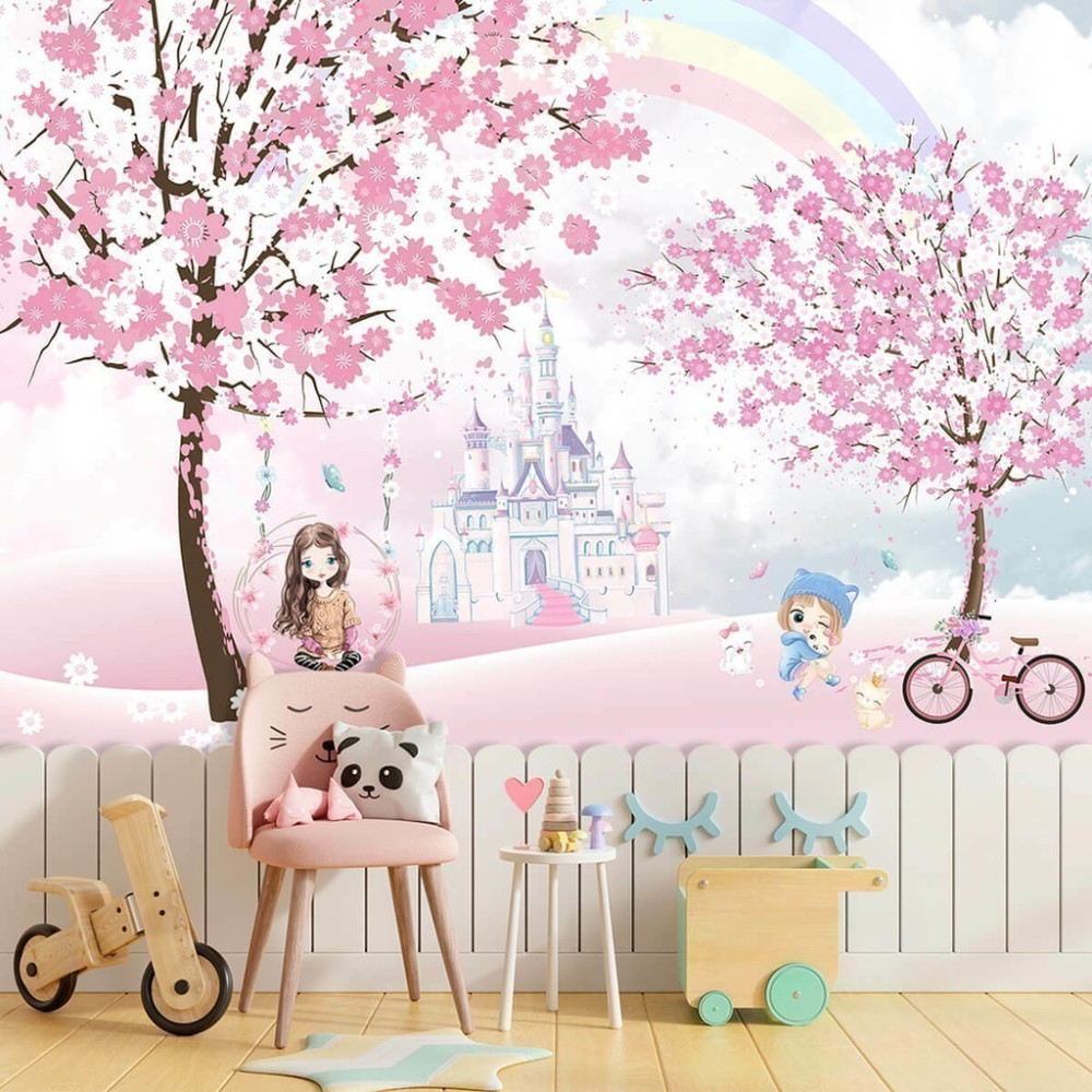 Papel De Parede Personalizado Menina no Balanço