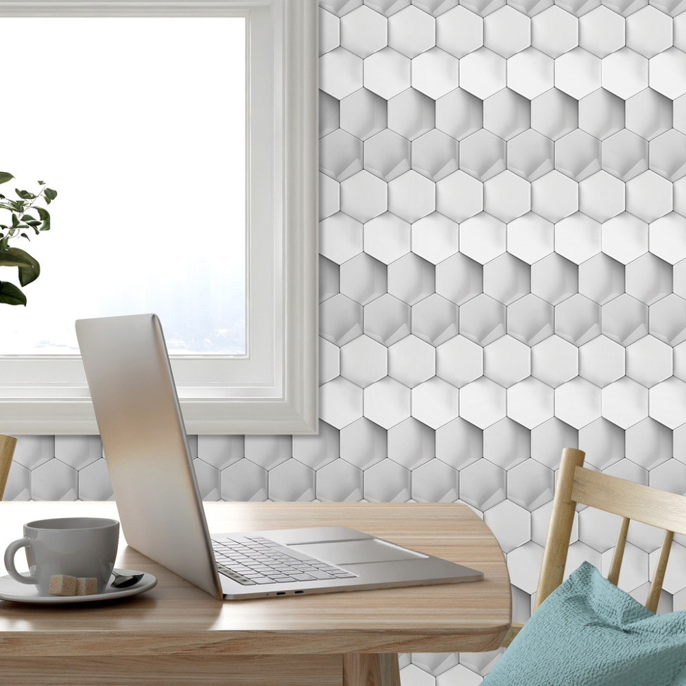 Papel de Parede Geométrico Pó de Prata
