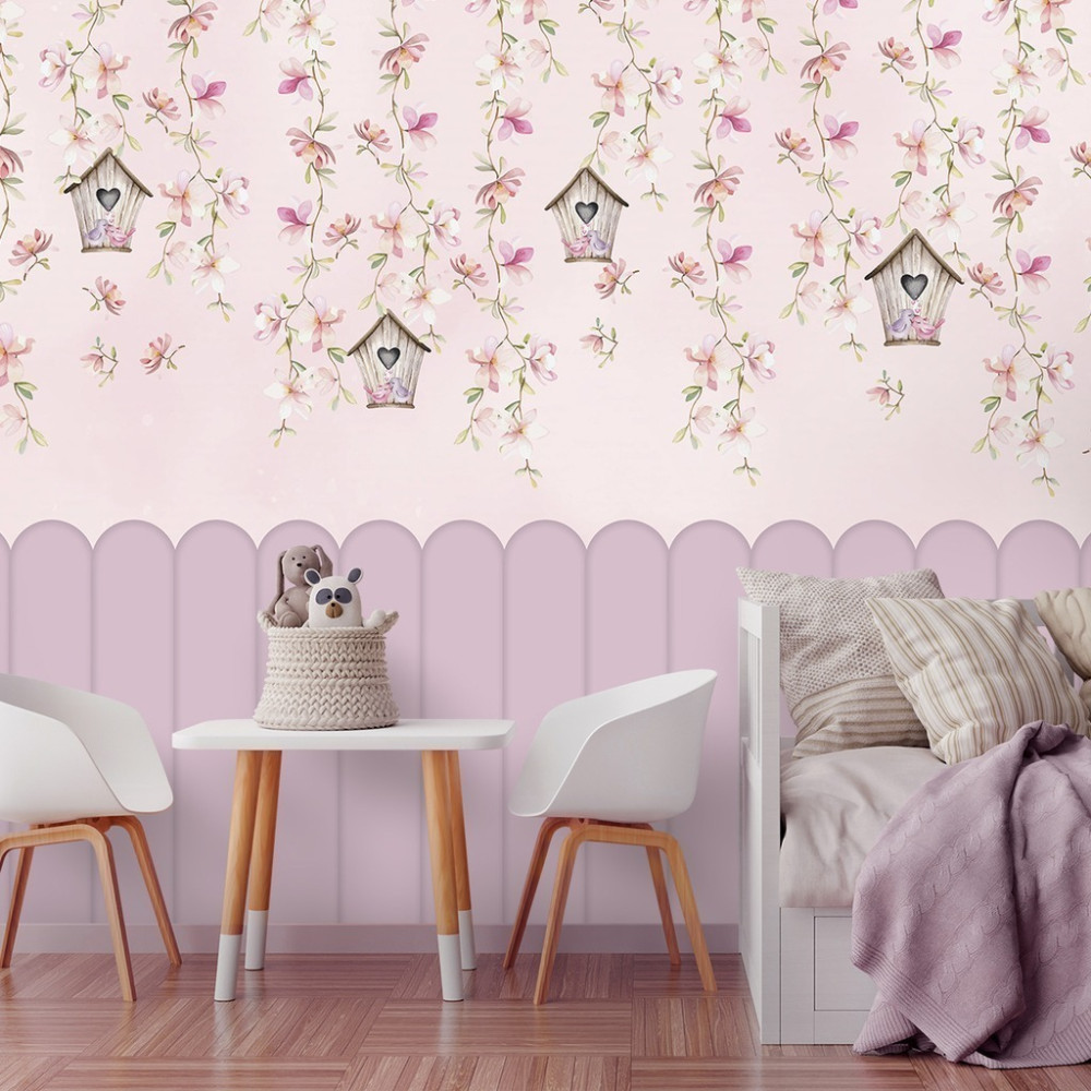 Papel De Parede Personalizado Cortina de Flores
