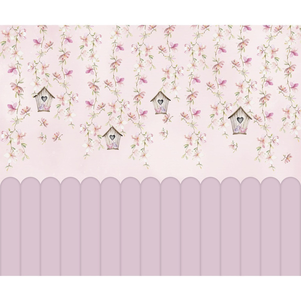 Papel De Parede Personalizado Cortina de Flores