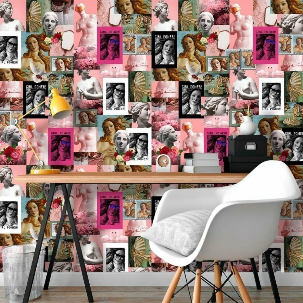 Papel De Parede Personalizado Afrodite Colagem Pop Art