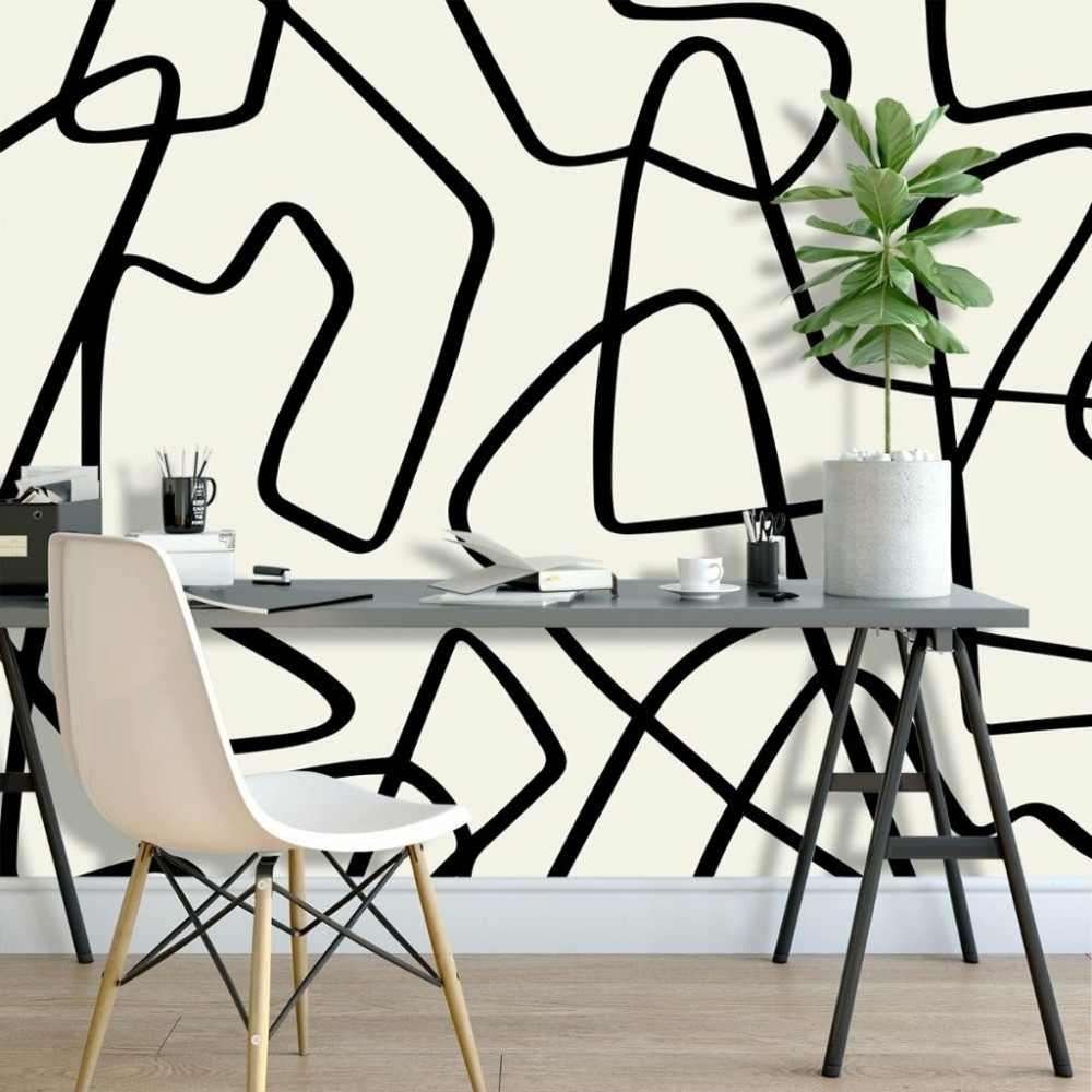 Papel De Parede Personalizado Linhas Abstratas