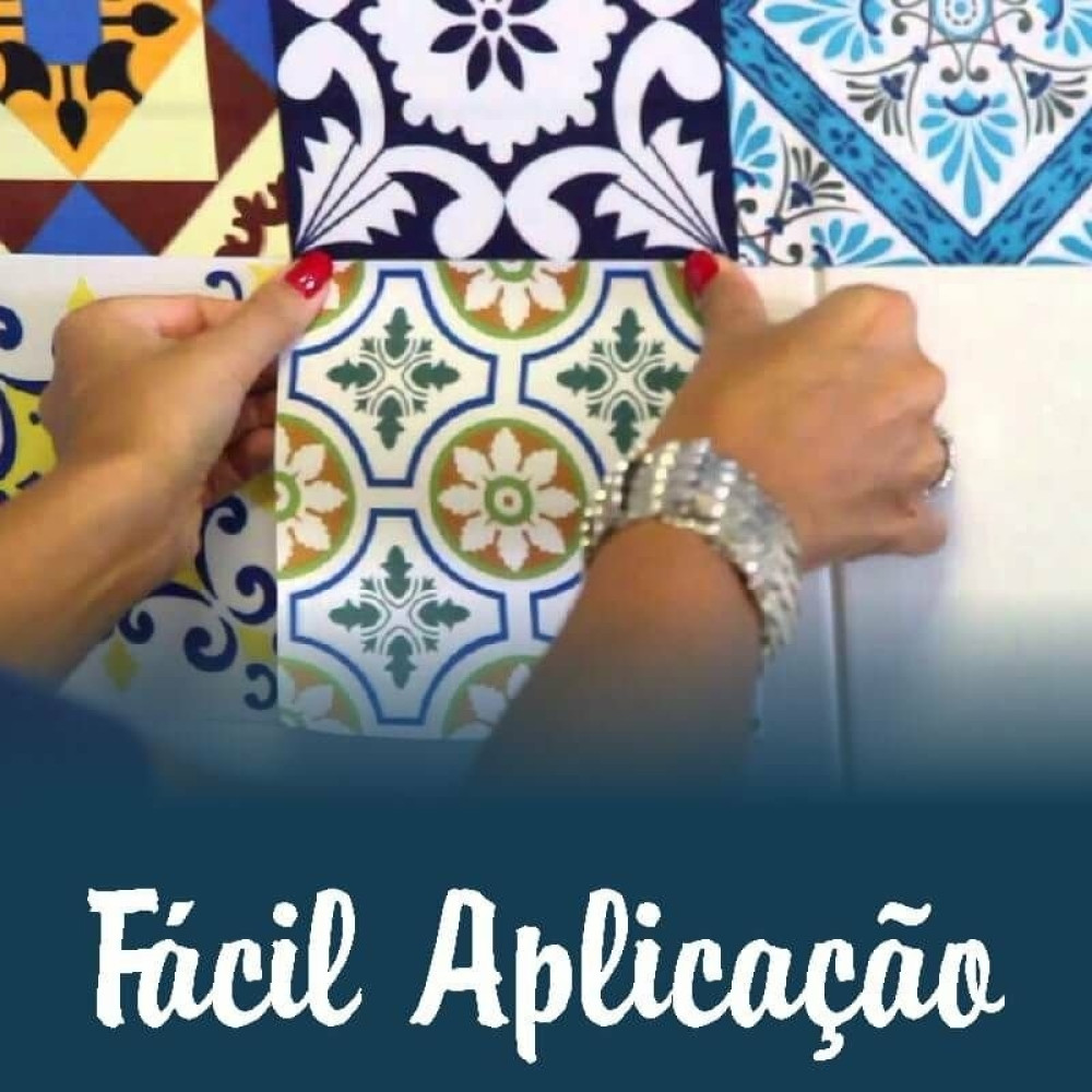 Kit Adesivo Azulejo em Cinza e Preto