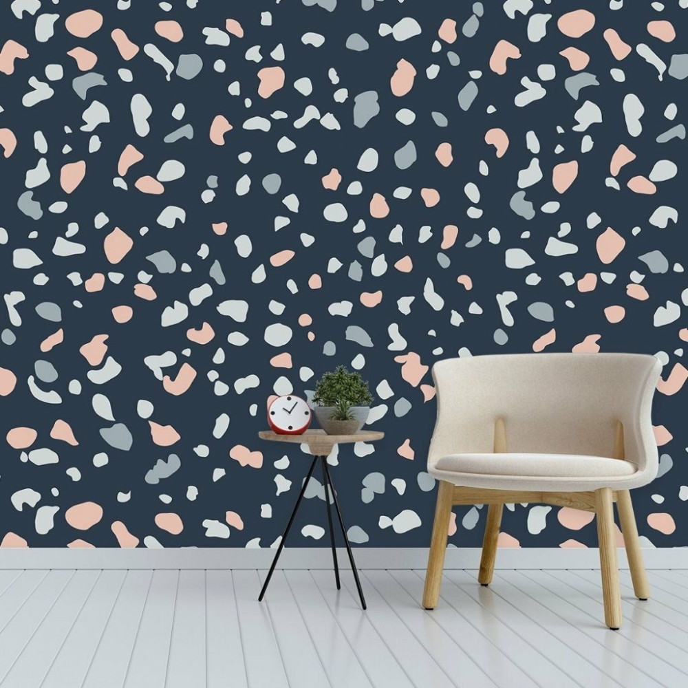 Papel De Parede Personalizado Granilite Fundo Azul Escuro