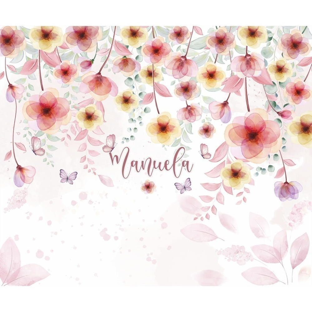 Papel De Parede Personalizado Jardim Suspenso Vermelho