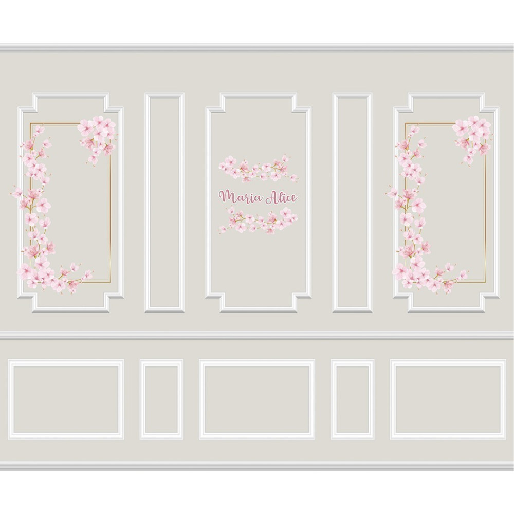 Papel De Parede Personalizado Boiseries Delicado