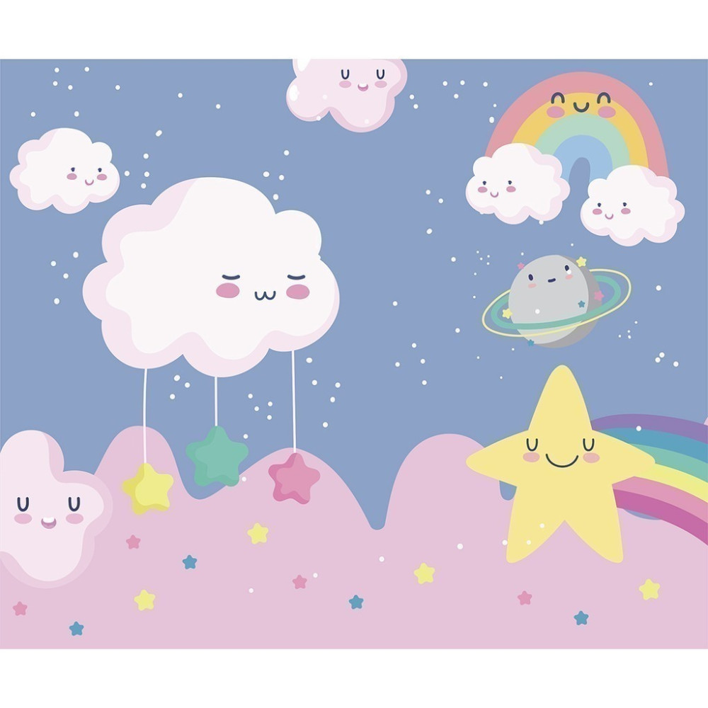 Papel De Parede Personalizado Nuvens Fofas