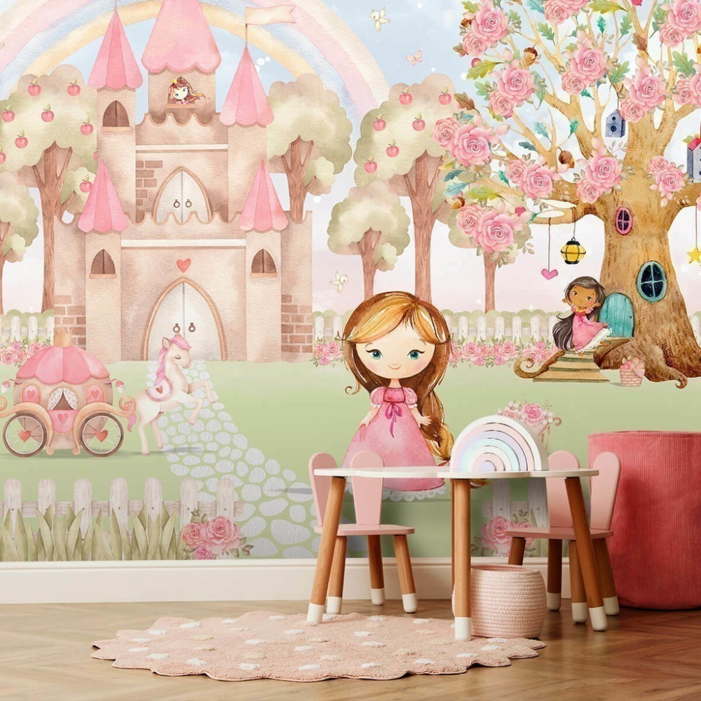 Papel De Parede Personalizado Princesinhas Aquarela Papel De Parede Personalizado Princesinhas Aquarela