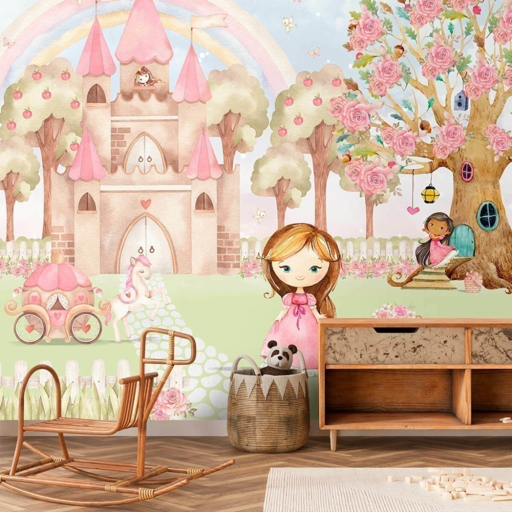 Papel De Parede Personalizado Princesinhas Aquarela Papel De Parede Personalizado Princesinhas Aquarela