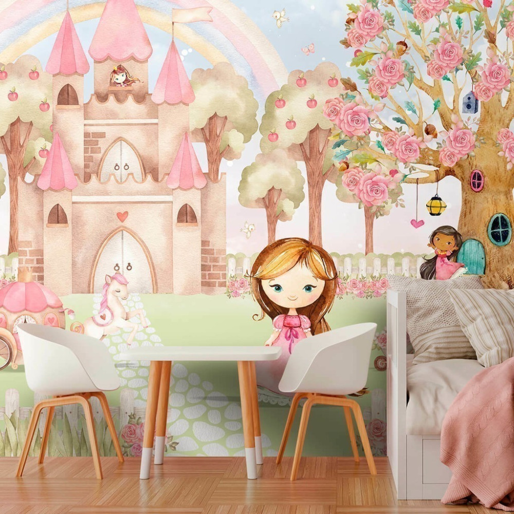 Papel De Parede Personalizado Princesinhas Aquarela Papel De Parede Personalizado Princesinhas Aquarela
