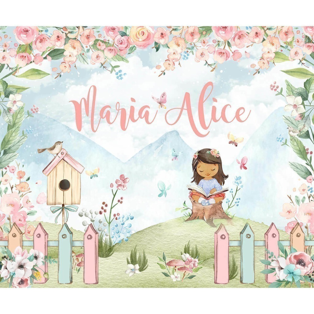 Papel De Parede Personalizado Leitura No Jardim Encantado Papel De Parede Personalizado Leitura No Jardim Encantado