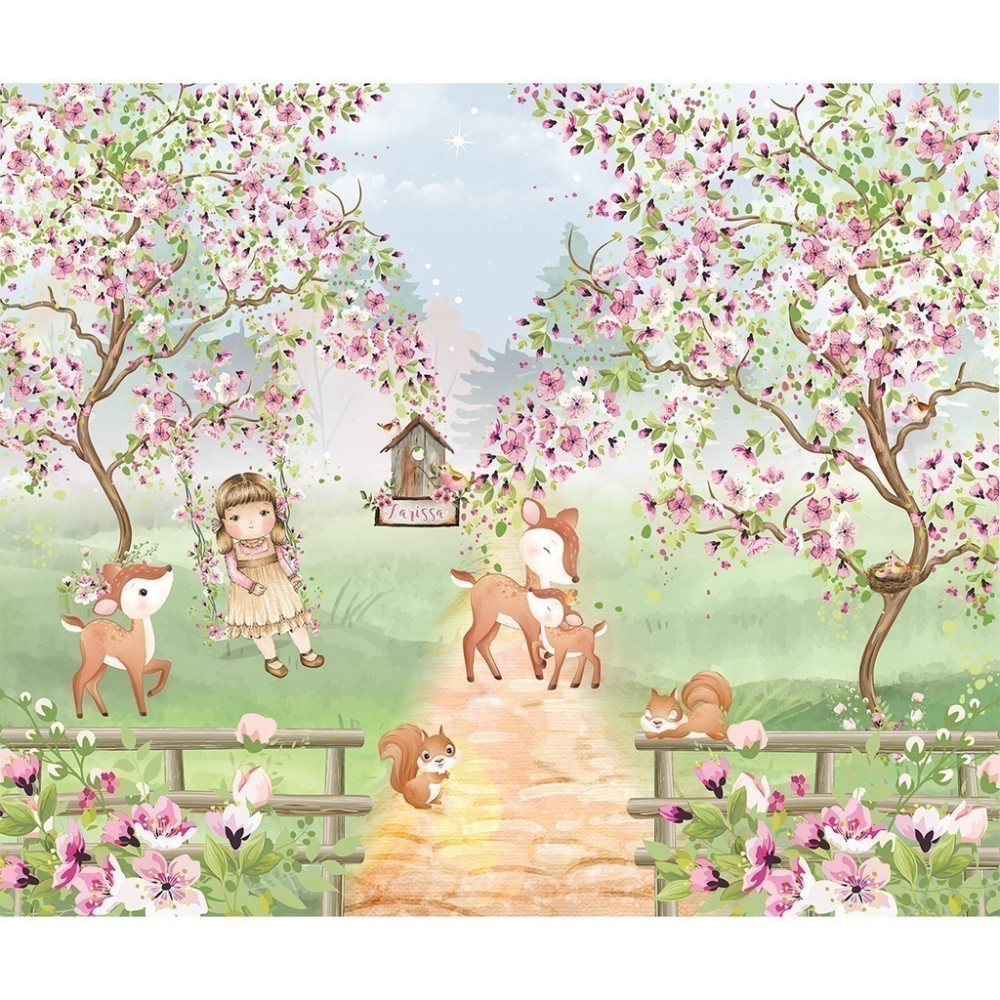 Papel De Parede Personalizado Menina No Bosque Encantado