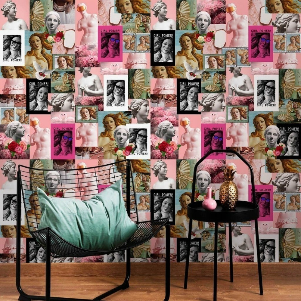 Papel De Parede Personalizado Afrodite Colagem Pop Art