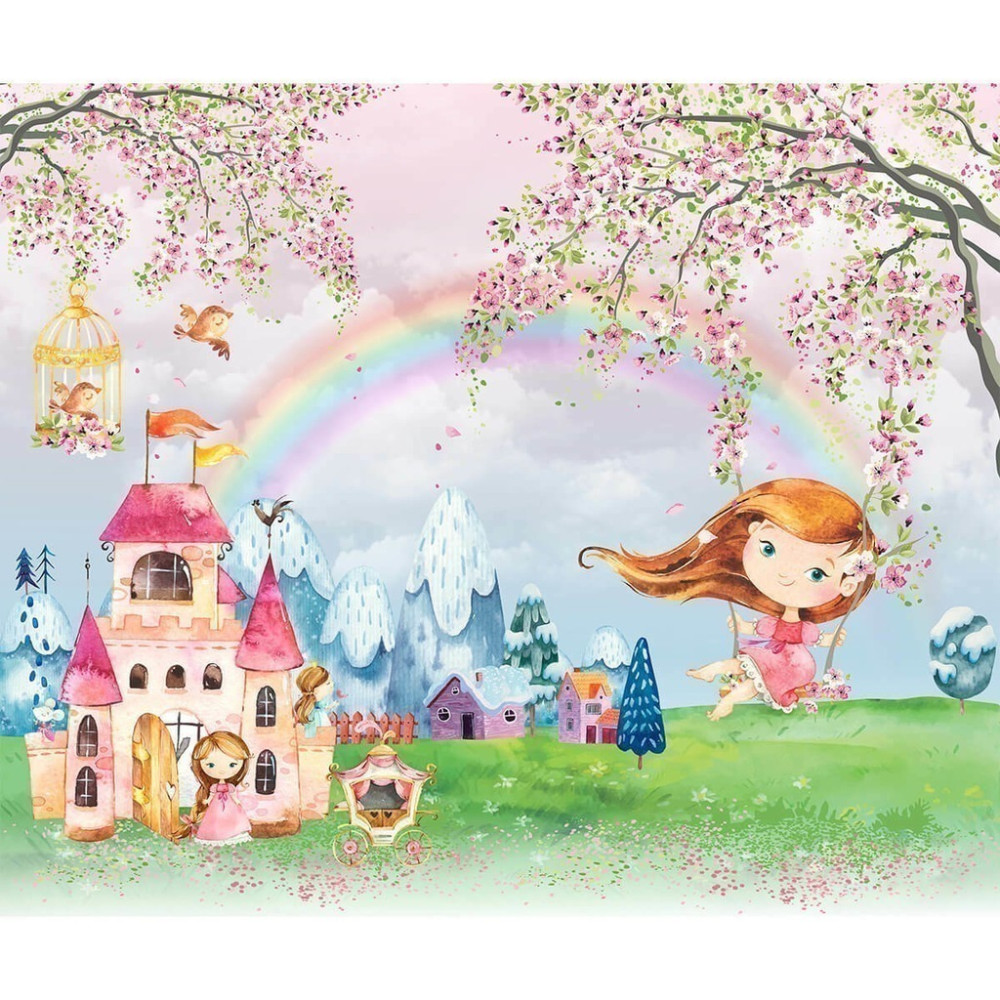 Papel De Parede Personalizado Menina Na Cadeira De Balanço Papel De Parede Personalizado Menina Na Cadeira De Balanço