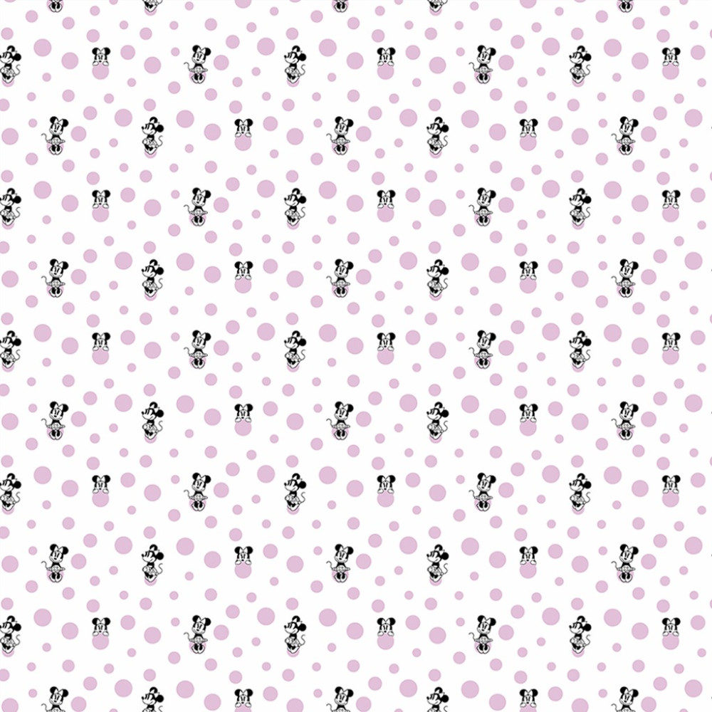Papel De Parede Personalizado Minnie Com Bolinhas Rosa