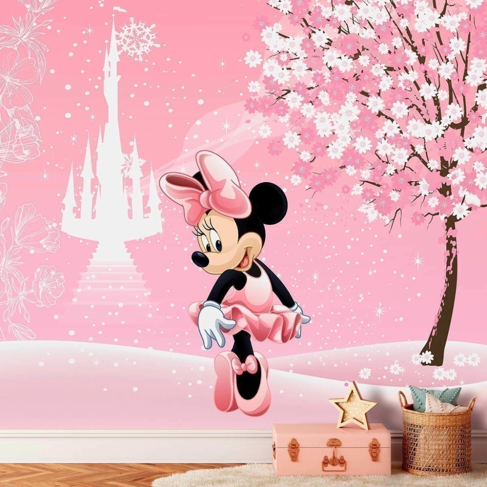 Papel De Parede Personalizado Minnie All Pink