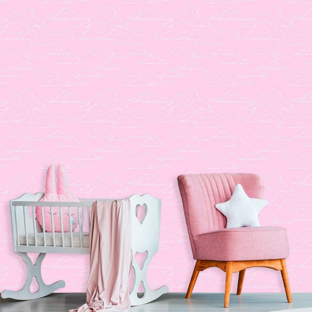 Papel de Parede Nuvens Rosa