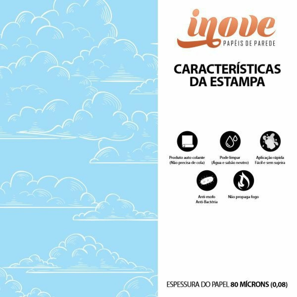 Papel de Parede Nuvens Azul